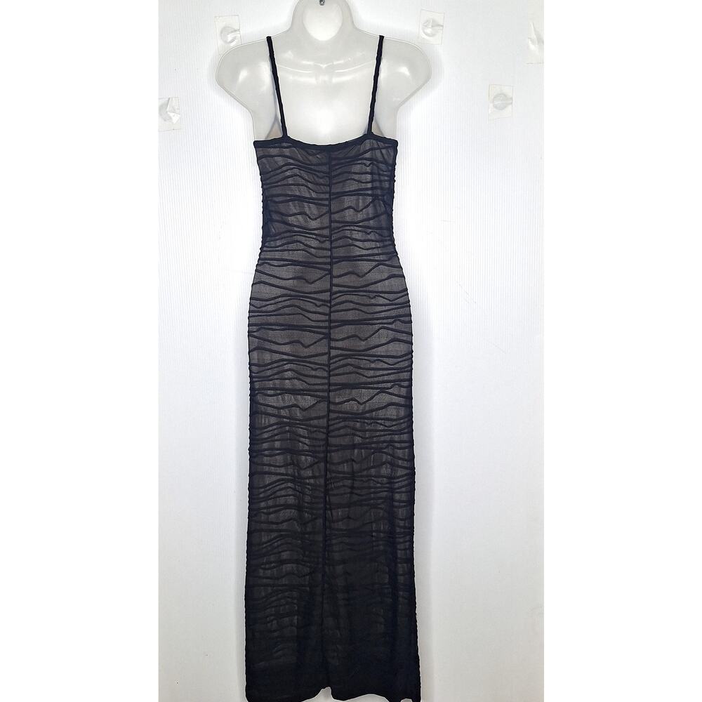 VTG 90s Y2K Bebe Moda Tank Slip Dress Maxi Sheer Overlay S Prom Bombshell HOCO - Picture 12 of 12